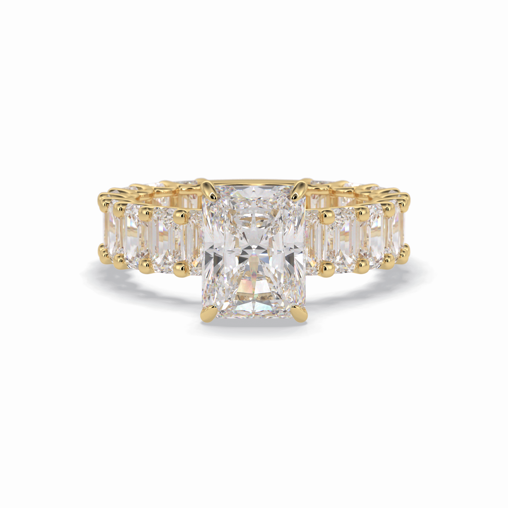 Radiant Pave Lab Grown Diamond Engagement Ring