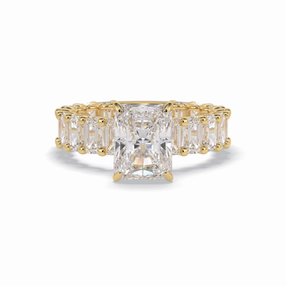 Radiant Pave Lab Grown Diamond Engagement Ring