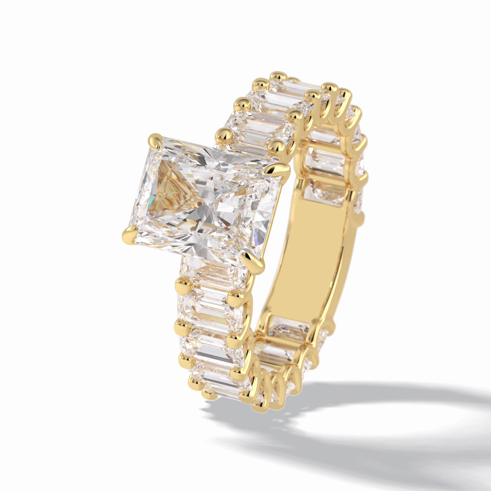 Radiant Pave Lab Grown Diamond Engagement Ring