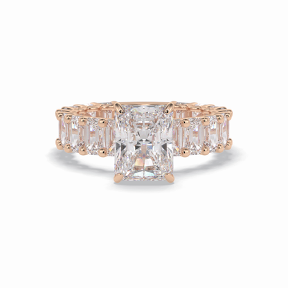 Radiant Pave Lab Grown Diamond Engagement Ring