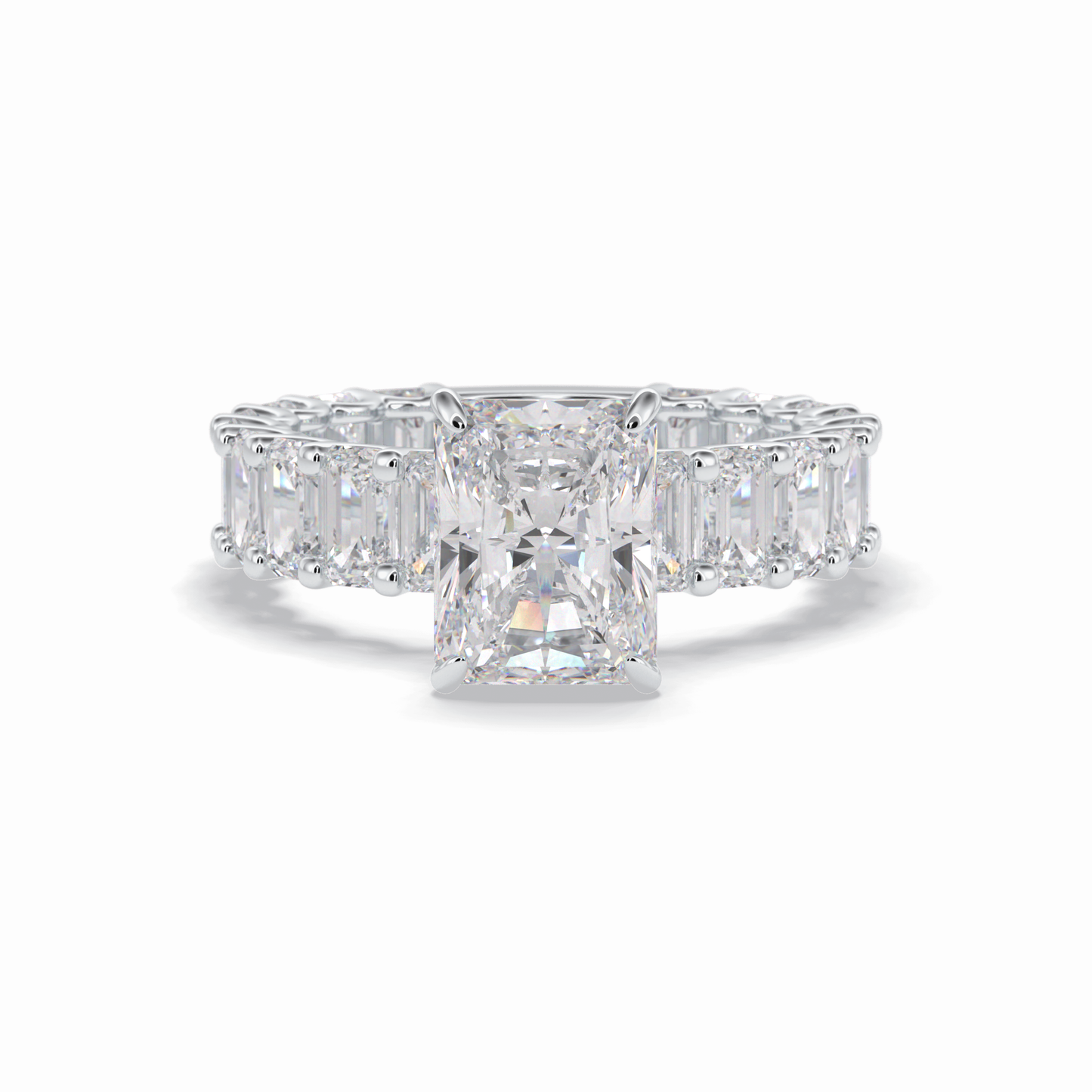 Radiant Pave Lab Grown Diamond Engagement Ring