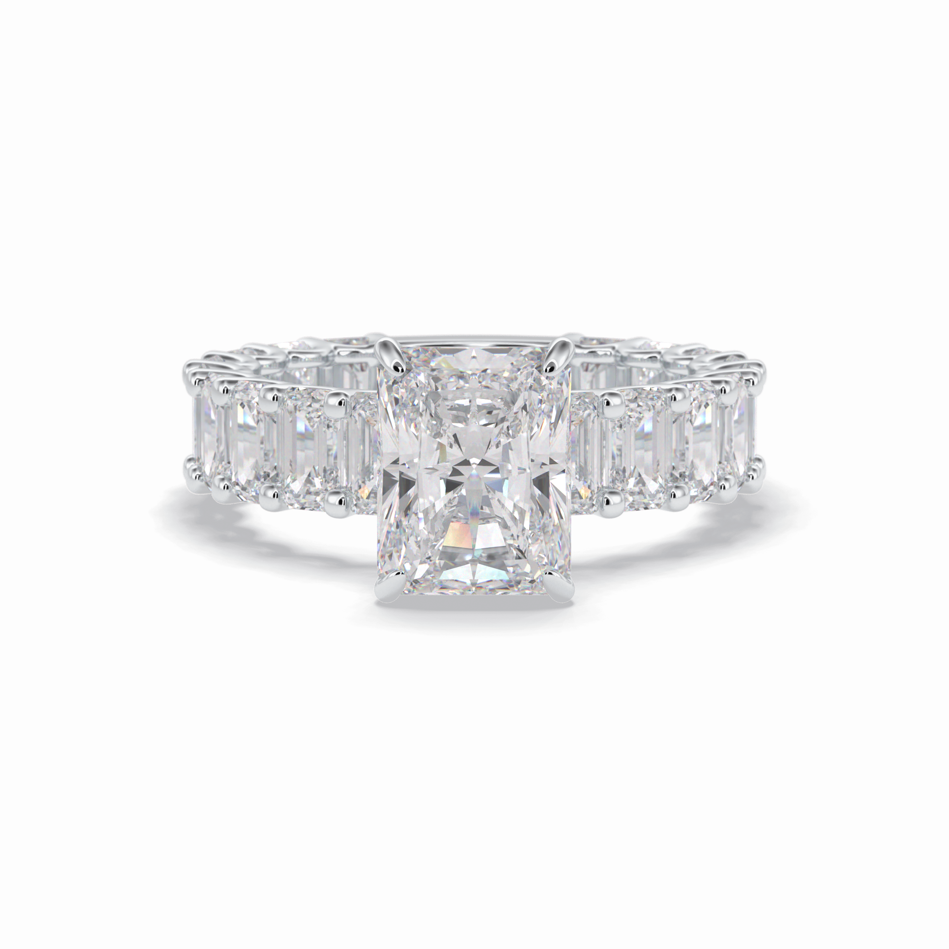 Radiant Pave Lab Grown Diamond Engagement Ring