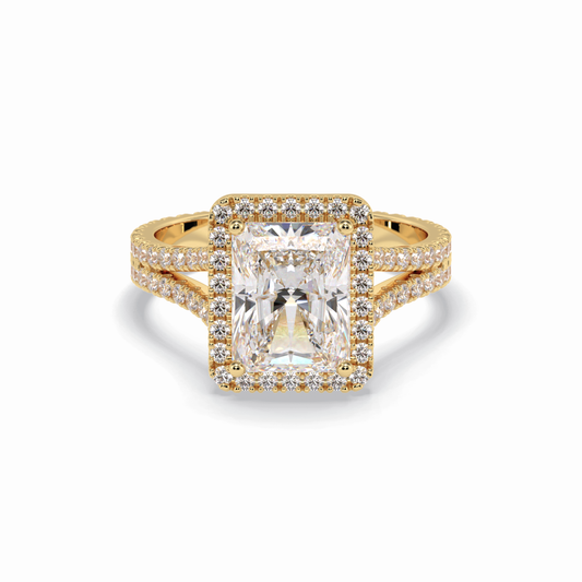 Radiant Halo, Pave & Split Shank Lab Grown Diamond Engagement Ring