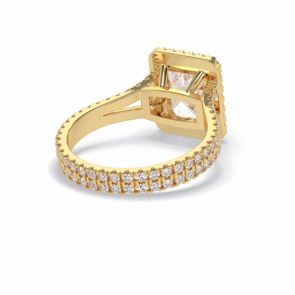 Radiant Halo, Pave & Split Shank Lab Grown Diamond Engagement Ring