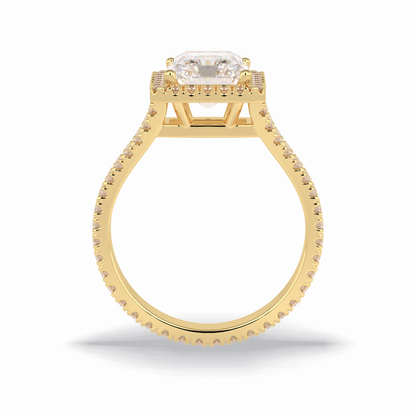 Radiant Halo, Pave & Split Shank Lab Grown Diamond Engagement Ring