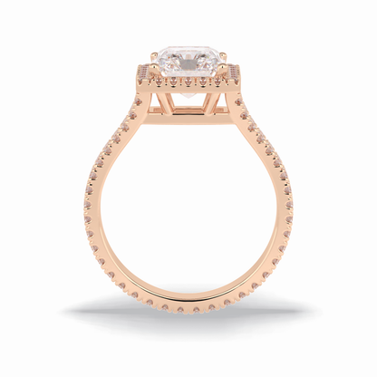 Radiant Halo, Pave & Split Shank Lab Grown Diamond Engagement Ring