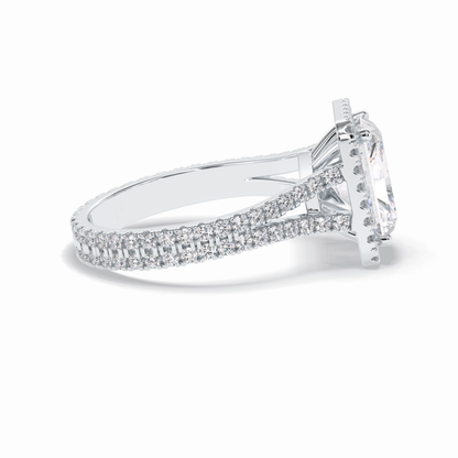 Radiant Halo, Pave & Split Shank Lab Grown Diamond Engagement Ring