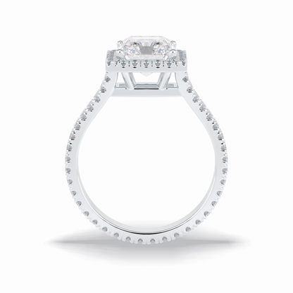 Radiant Halo, Pave & Split Shank Lab Grown Diamond Engagement Ring