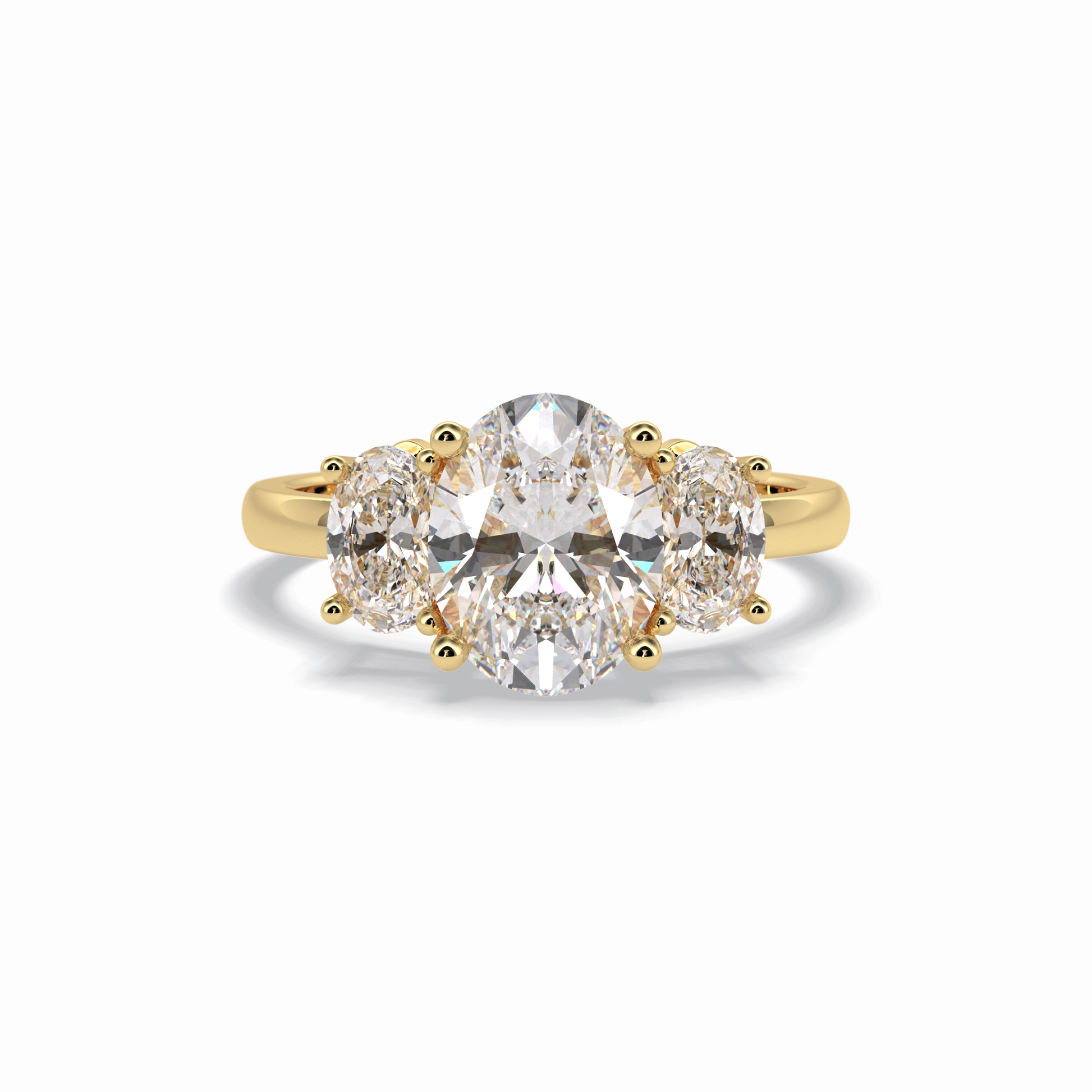Oval Three Stone Lab Grown Diamond Engagement Ring
