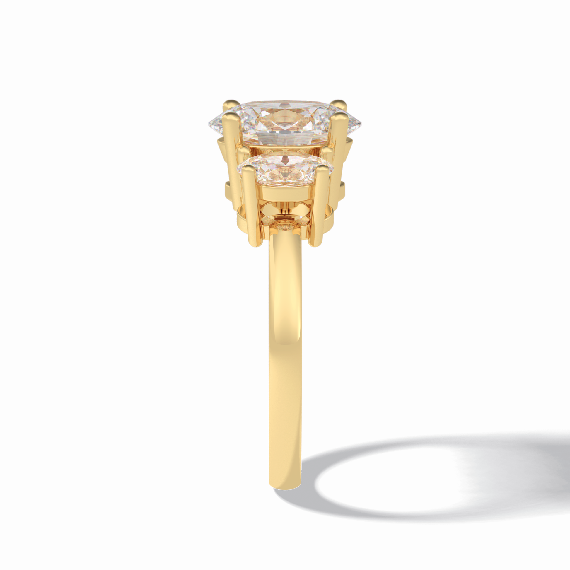 Oval Three Stone Lab Grown Diamond Engagement Ring