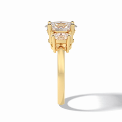 Oval Three Stone Lab Grown Diamond Engagement Ring