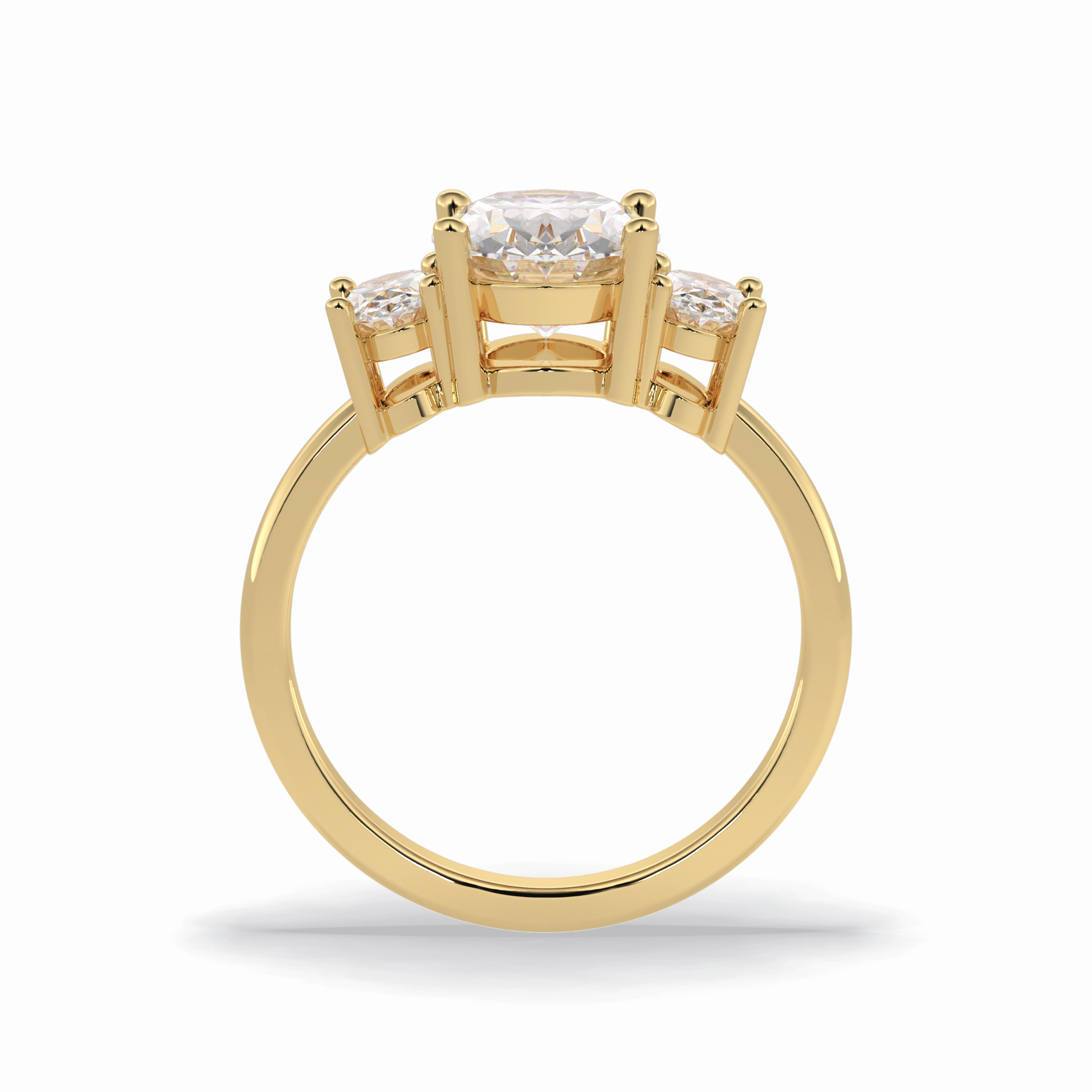 Oval Three Stone Lab Grown Diamond Engagement Ring