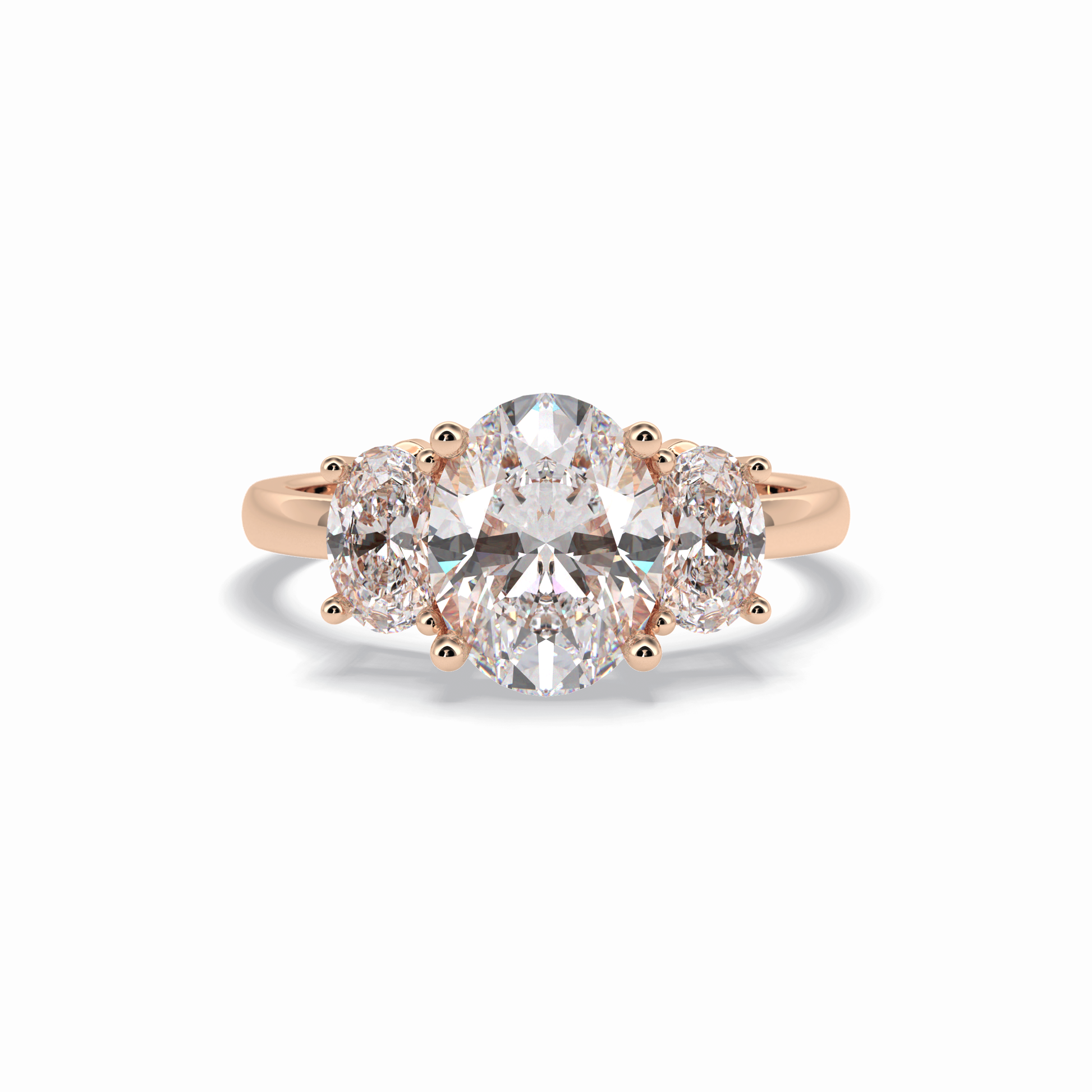 Oval Three Stone Lab Grown Diamond Engagement Ring