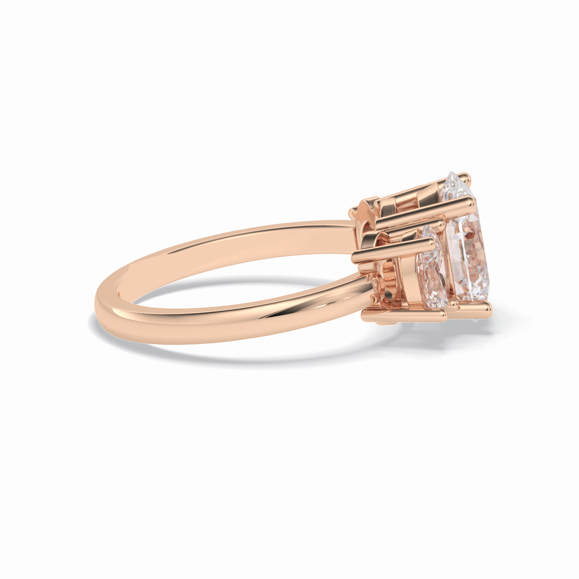 Oval Three Stone Lab Grown Diamond Engagement Ring
