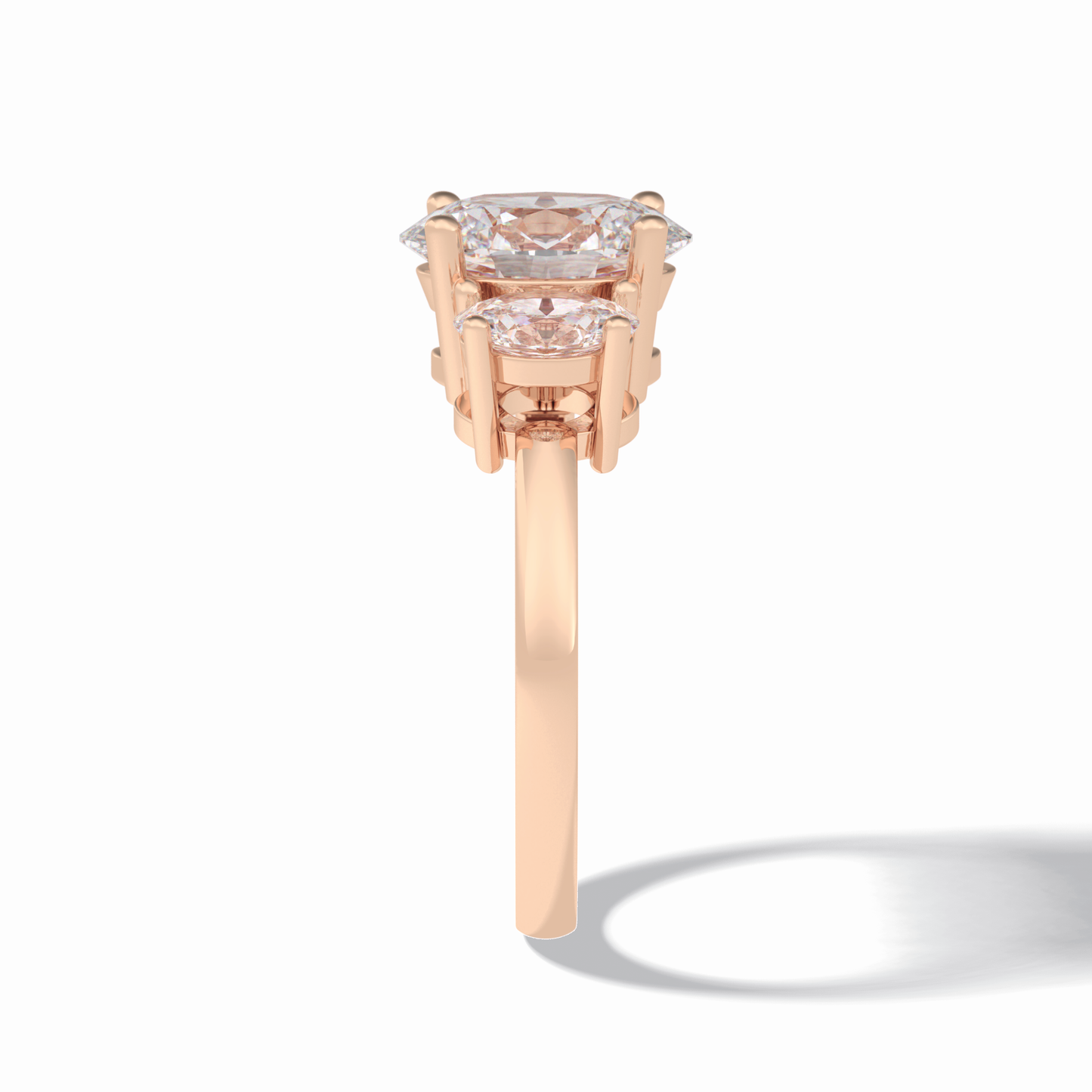 Oval Three Stone Lab Grown Diamond Engagement Ring
