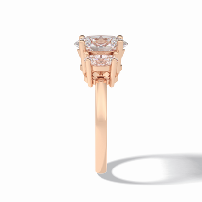 Oval Three Stone Lab Grown Diamond Engagement Ring