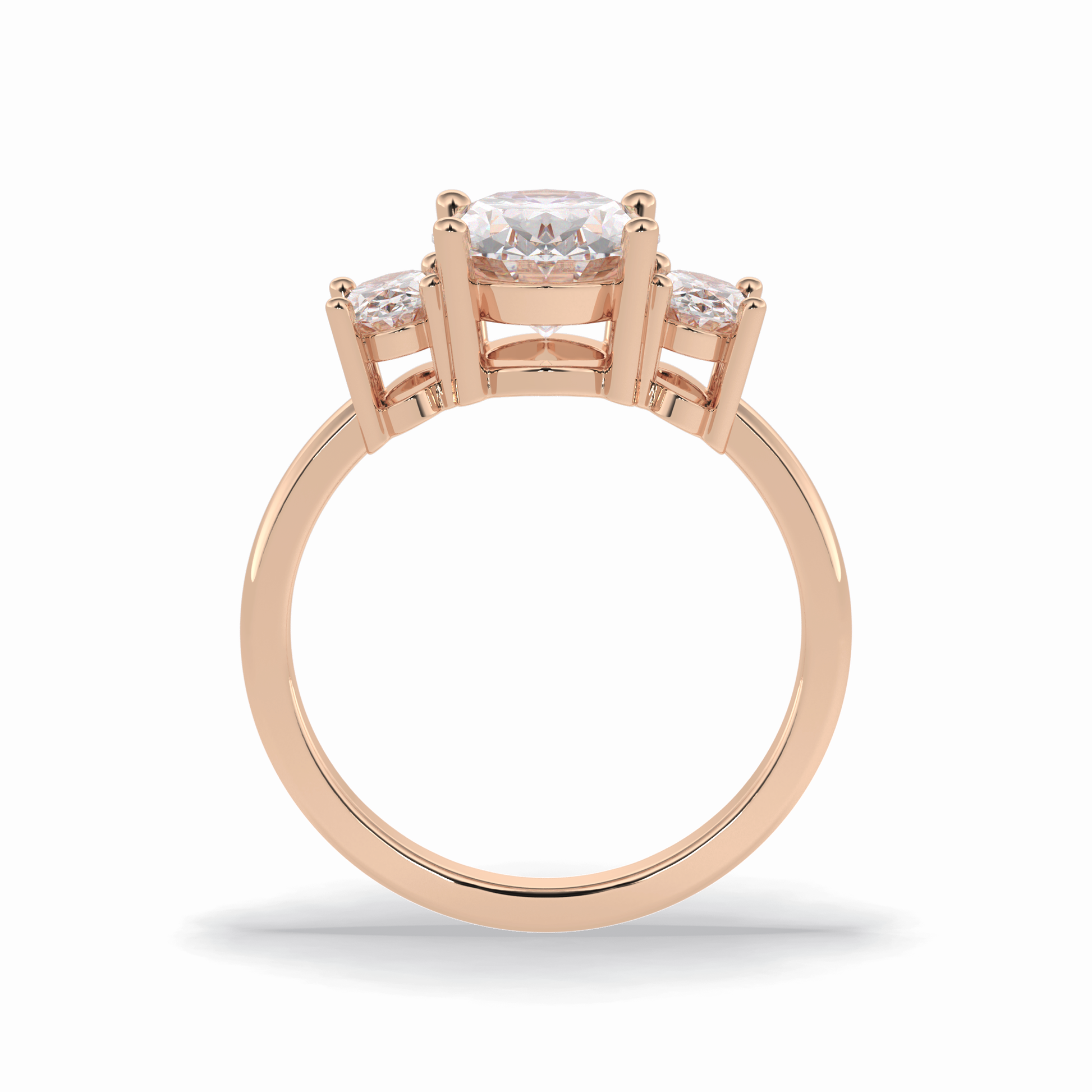 Oval Three Stone Lab Grown Diamond Engagement Ring