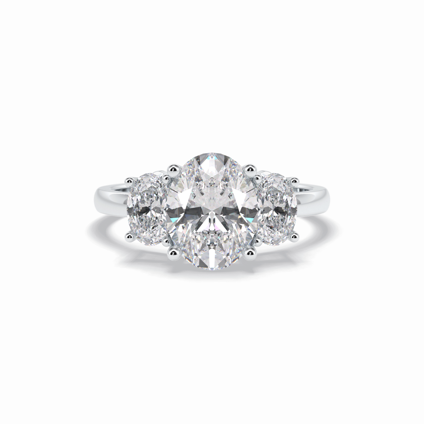 Oval Three Stone Lab Grown Diamond Engagement Ring