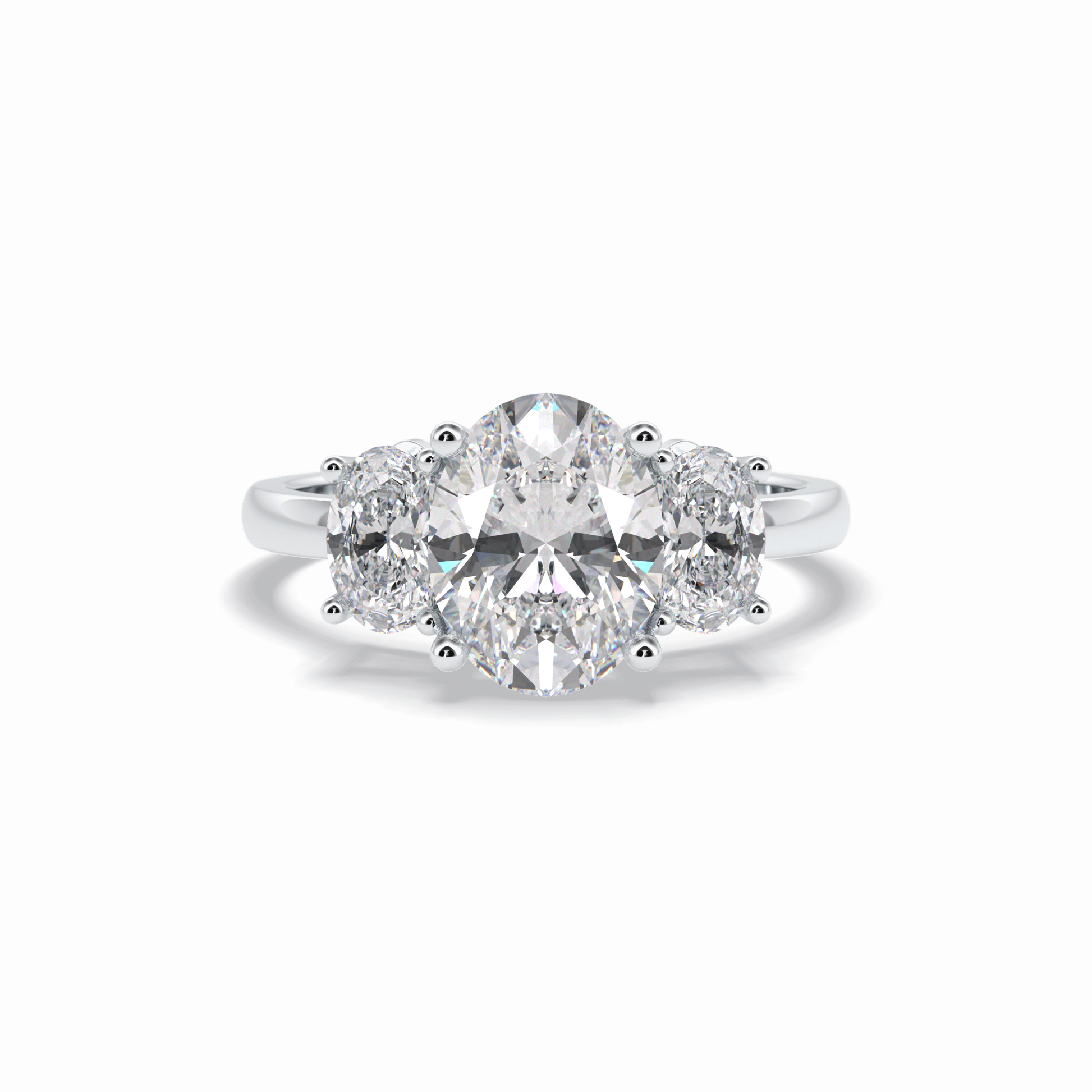 Oval Three Stone Lab Grown Diamond Engagement Ring