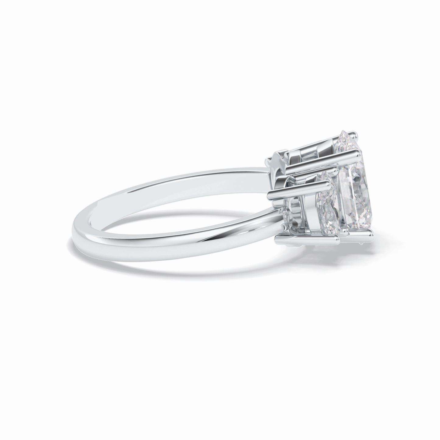 Oval Three Stone Lab Grown Diamond Engagement Ring