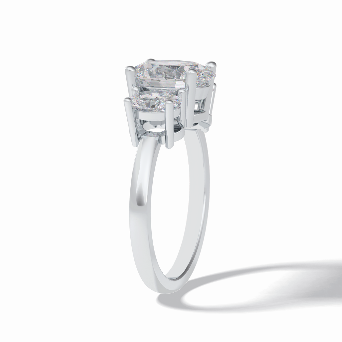 Oval Three Stone Lab Grown Diamond Engagement Ring
