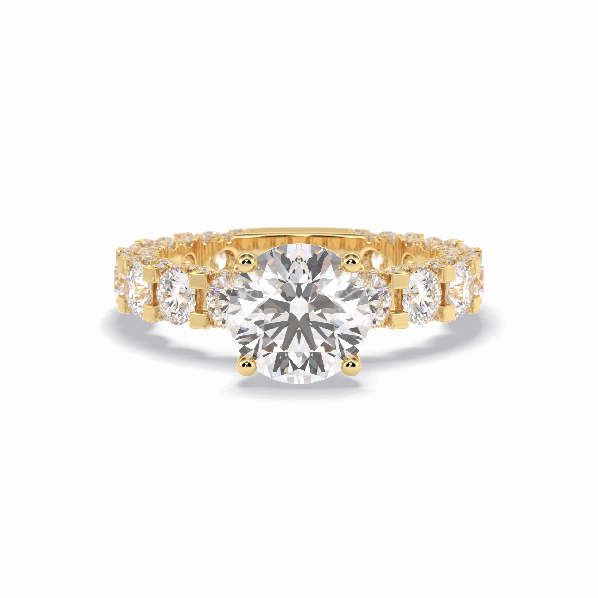 Round Pave Lab Grown Diamond Engagement Ring
