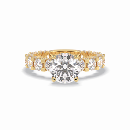 Round Pave Lab Grown Diamond Engagement Ring