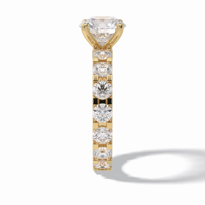 Round Pave Lab Grown Diamond Engagement Ring