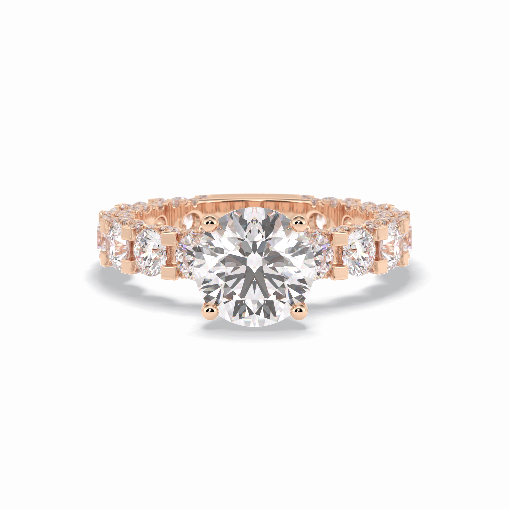 Round Pave Lab Grown Diamond Engagement Ring