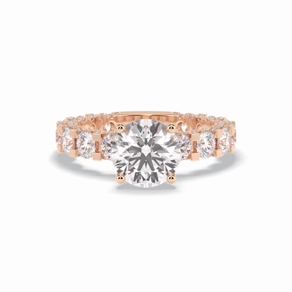 Round Pave Lab Grown Diamond Engagement Ring