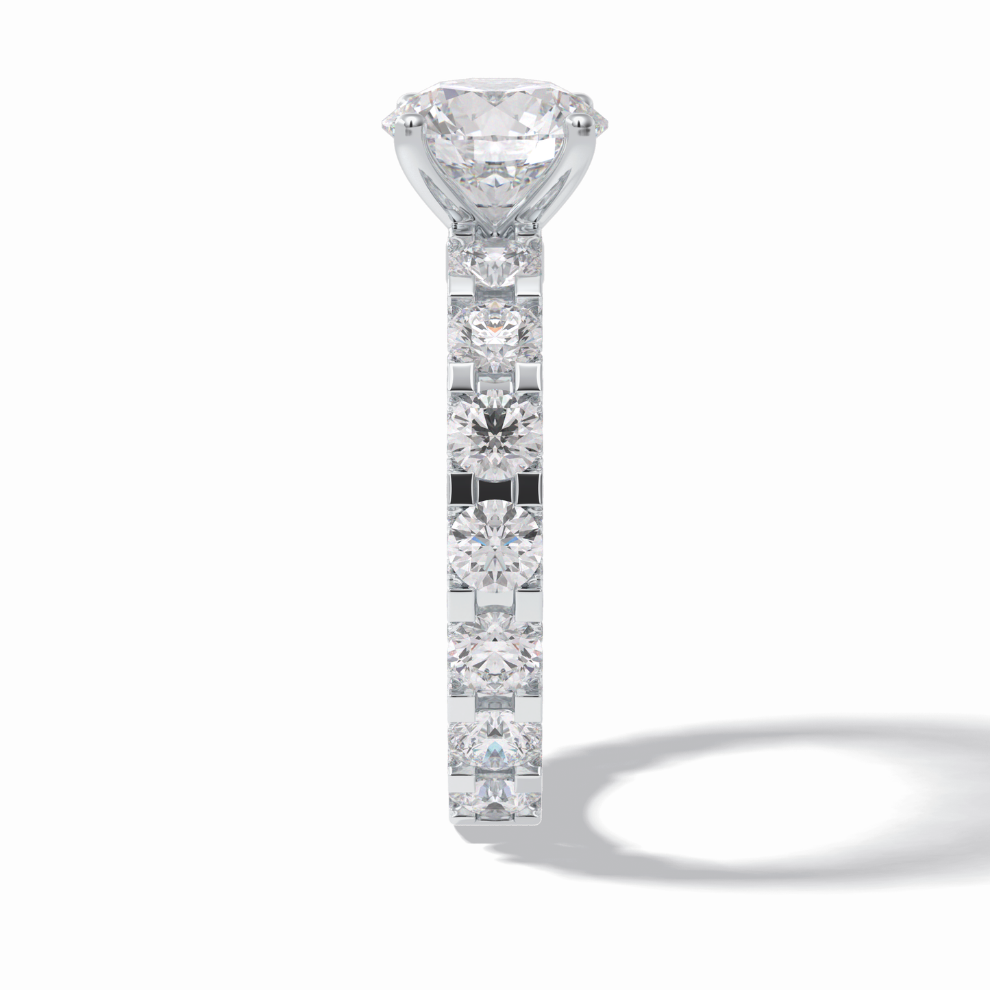 Round Pave Lab Grown Diamond Engagement Ring