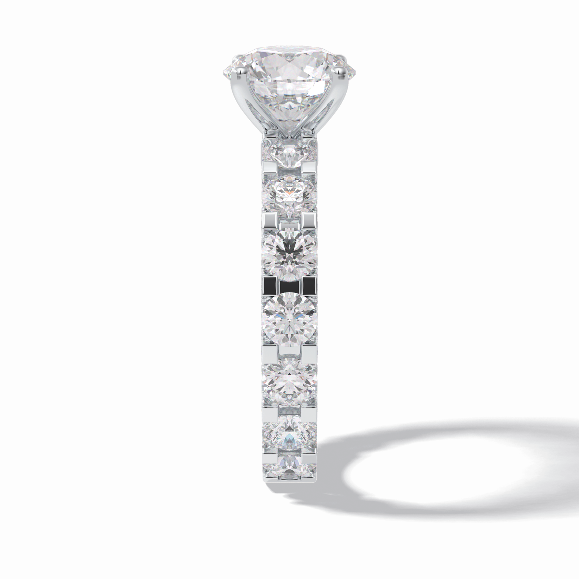 Round Pave Lab Grown Diamond Engagement Ring