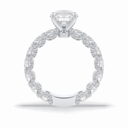 Round Pave Lab Grown Diamond Engagement Ring