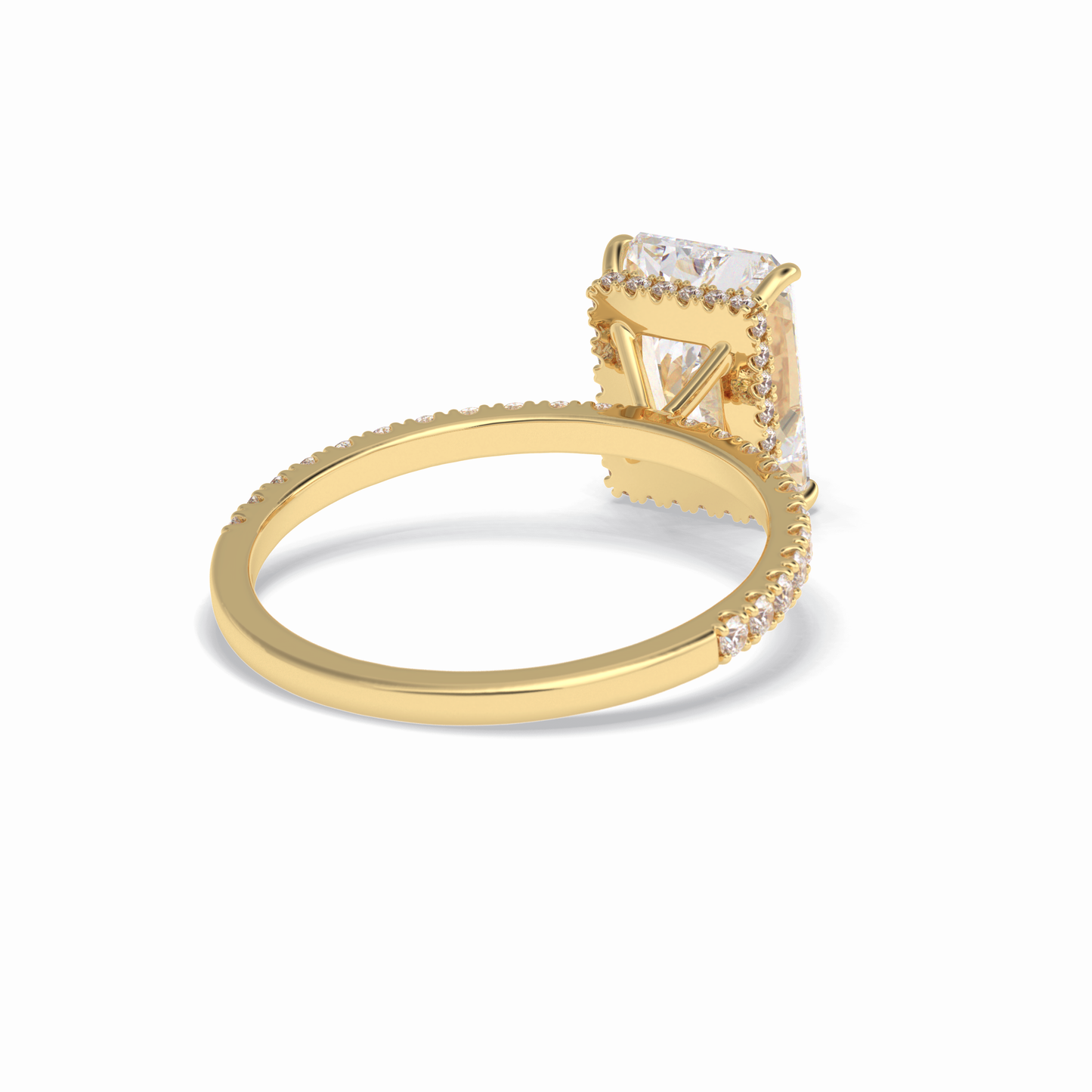 Radiant Hidden Halo & Pave Lab Grown Diamond Engagement Ring