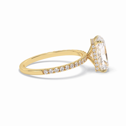 Radiant Hidden Halo & Pave Lab Grown Diamond Engagement Ring