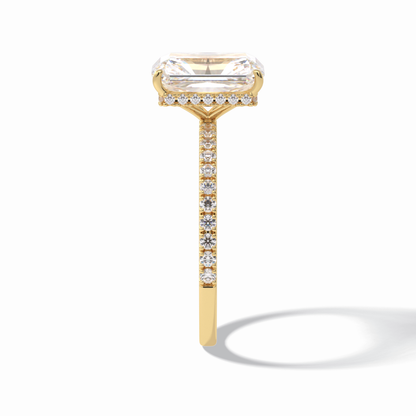 Radiant Hidden Halo & Pave Lab Grown Diamond Engagement Ring