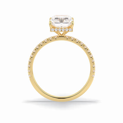 Radiant Hidden Halo & Pave Lab Grown Diamond Engagement Ring