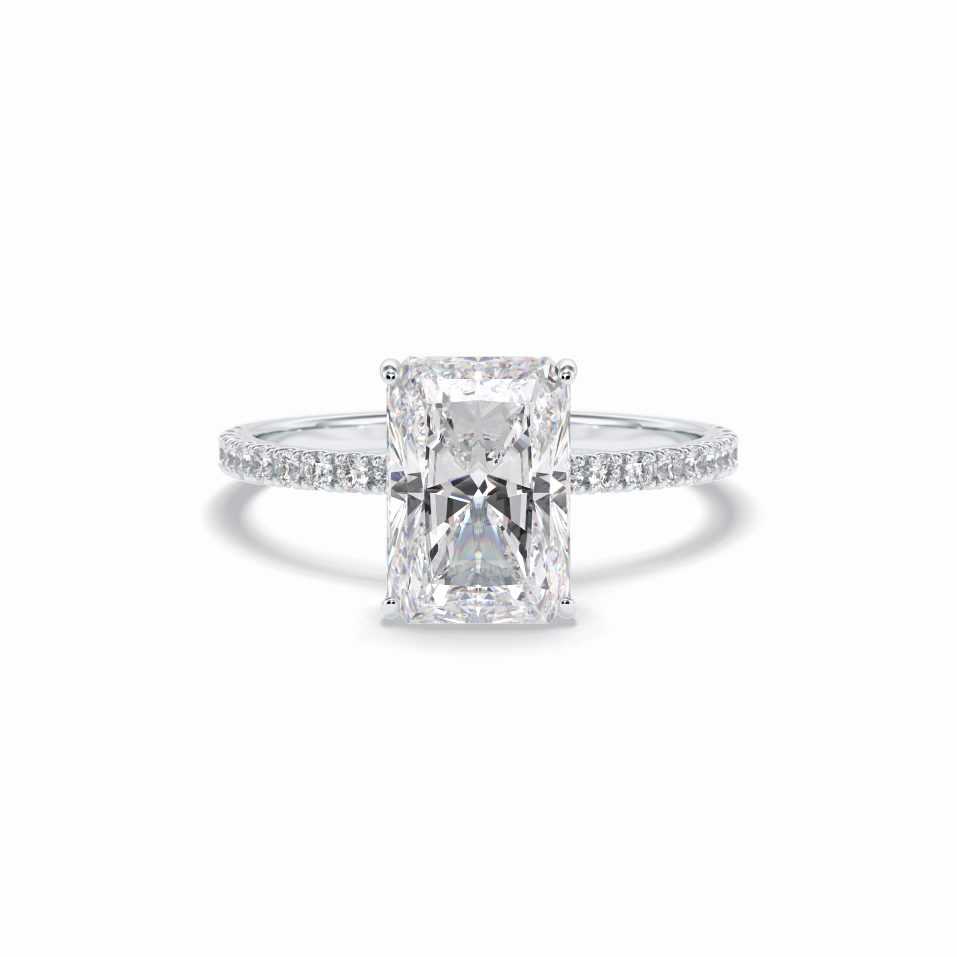 Radiant Hidden Halo & Pave Lab Grown Diamond Engagement Ring