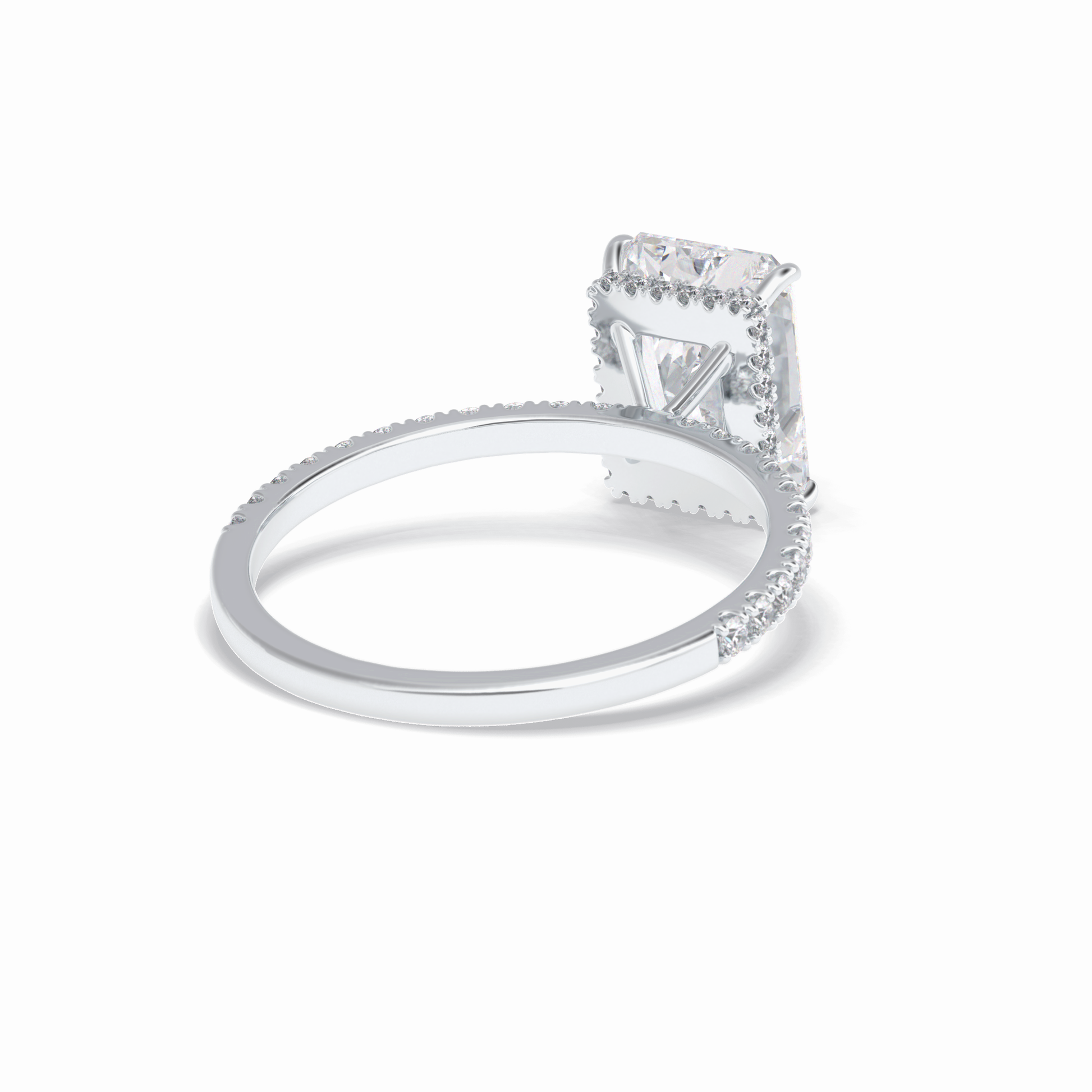 Radiant Hidden Halo & Pave Lab Grown Diamond Engagement Ring