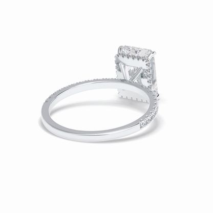 Radiant Hidden Halo & Pave Lab Grown Diamond Engagement Ring