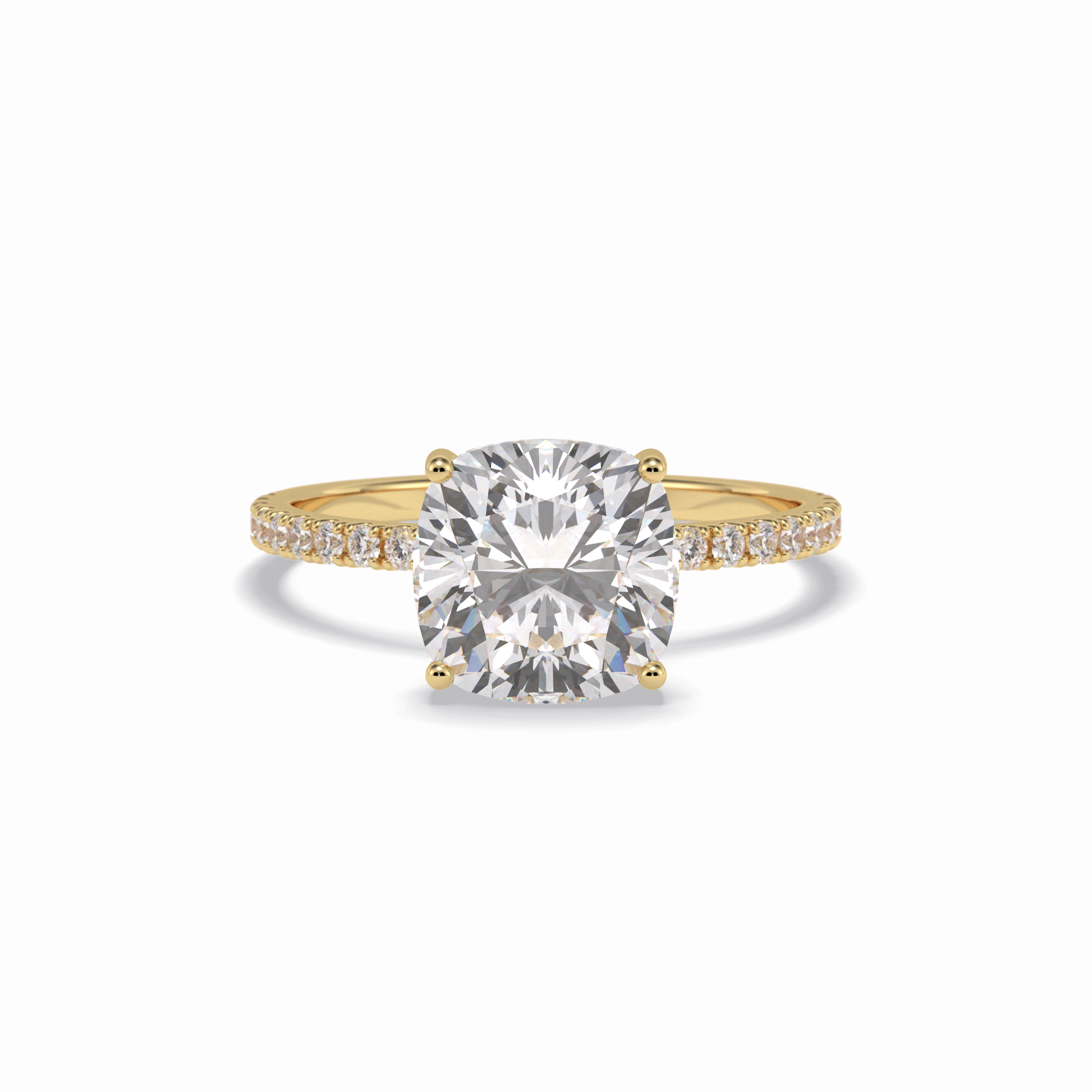 Cushion Pave Lab Grown Diamond Engagement Ring