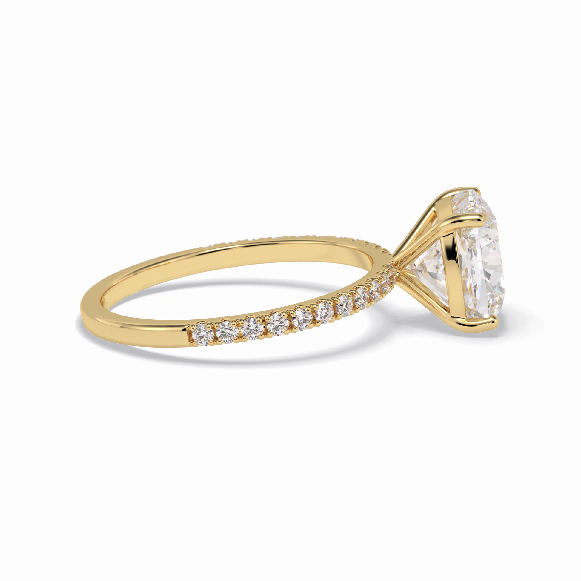 Cushion Pave Lab Grown Diamond Engagement Ring