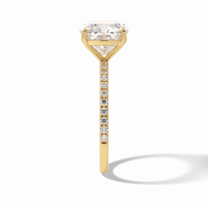 Cushion Pave Lab Grown Diamond Engagement Ring