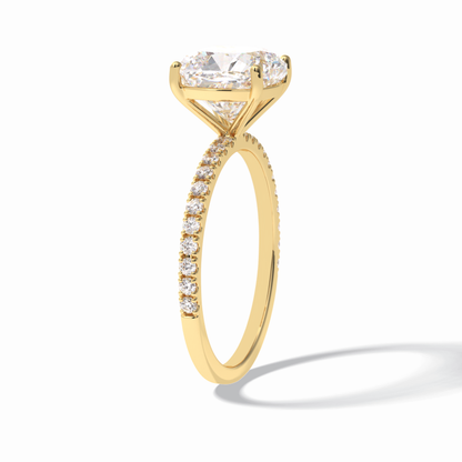 Cushion Pave Lab Grown Diamond Engagement Ring