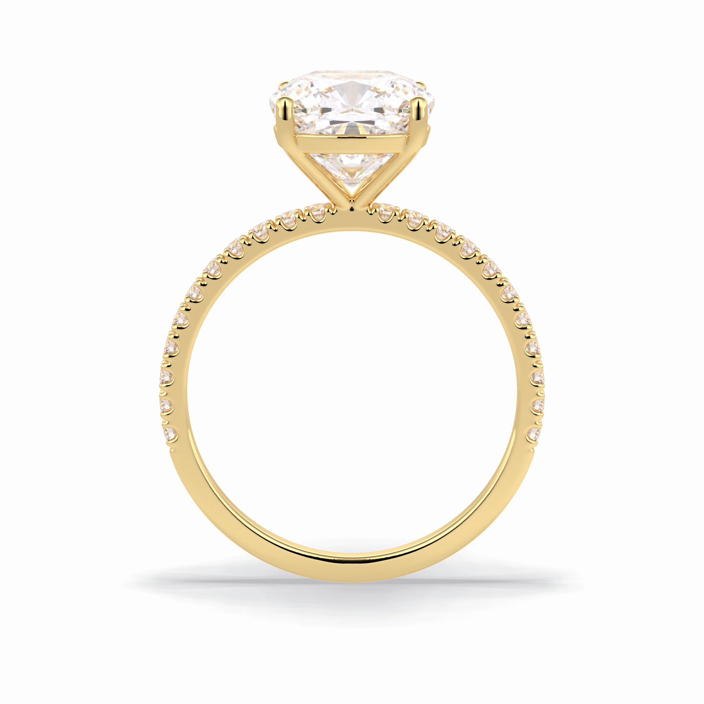 Cushion Pave Lab Grown Diamond Engagement Ring