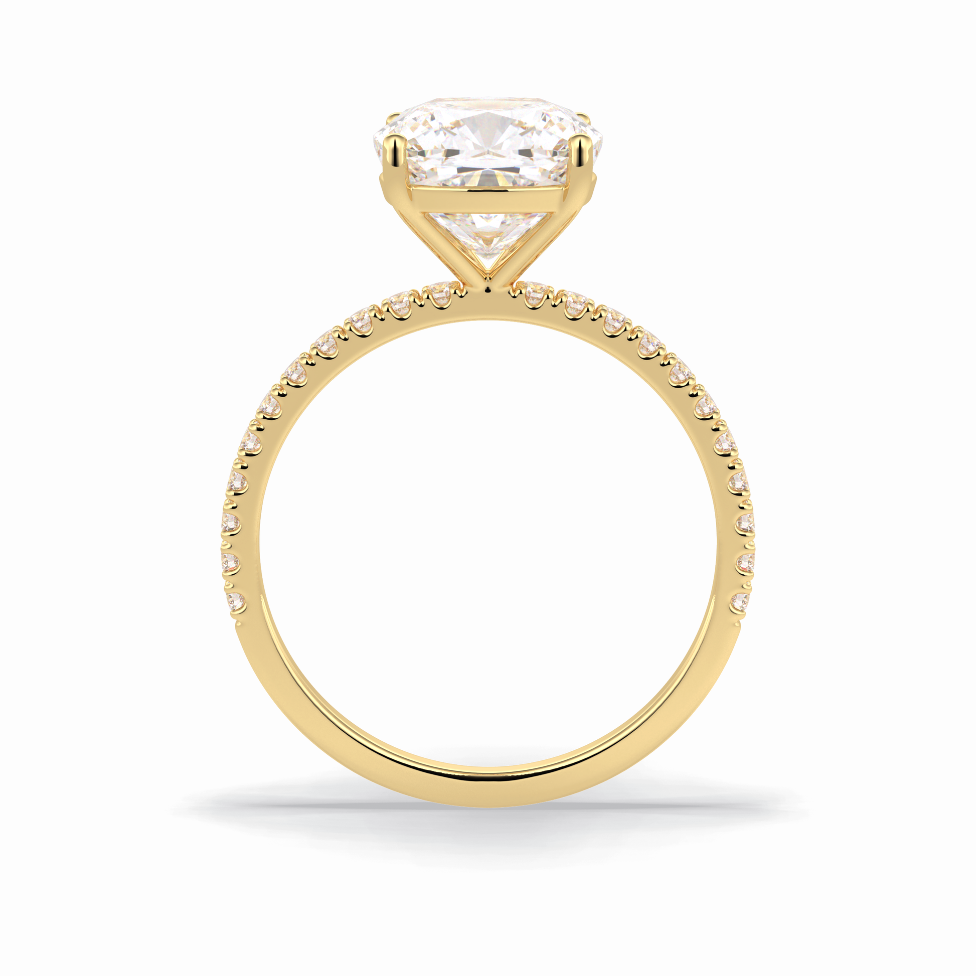 Cushion Pave Lab Grown Diamond Engagement Ring