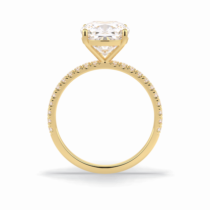 Cushion Pave Lab Grown Diamond Engagement Ring