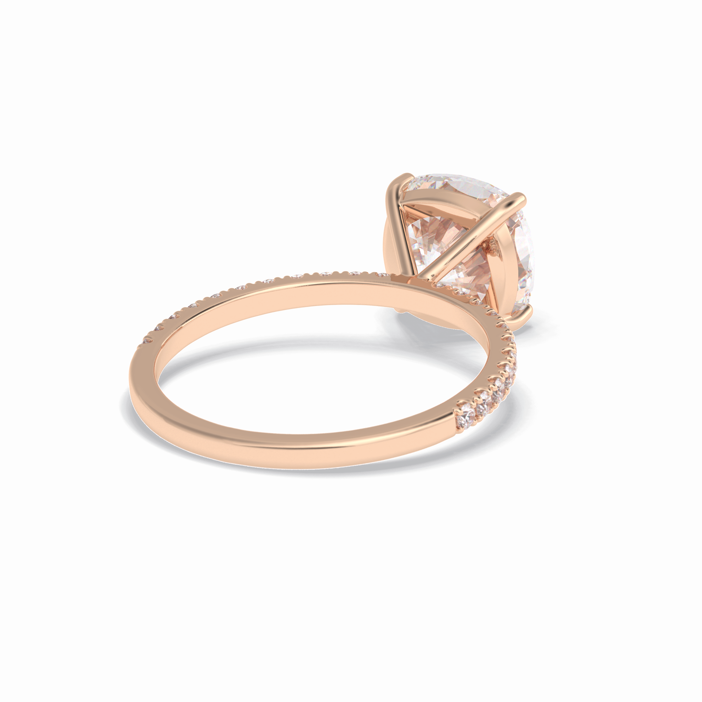 Cushion Pave Lab Grown Diamond Engagement Ring