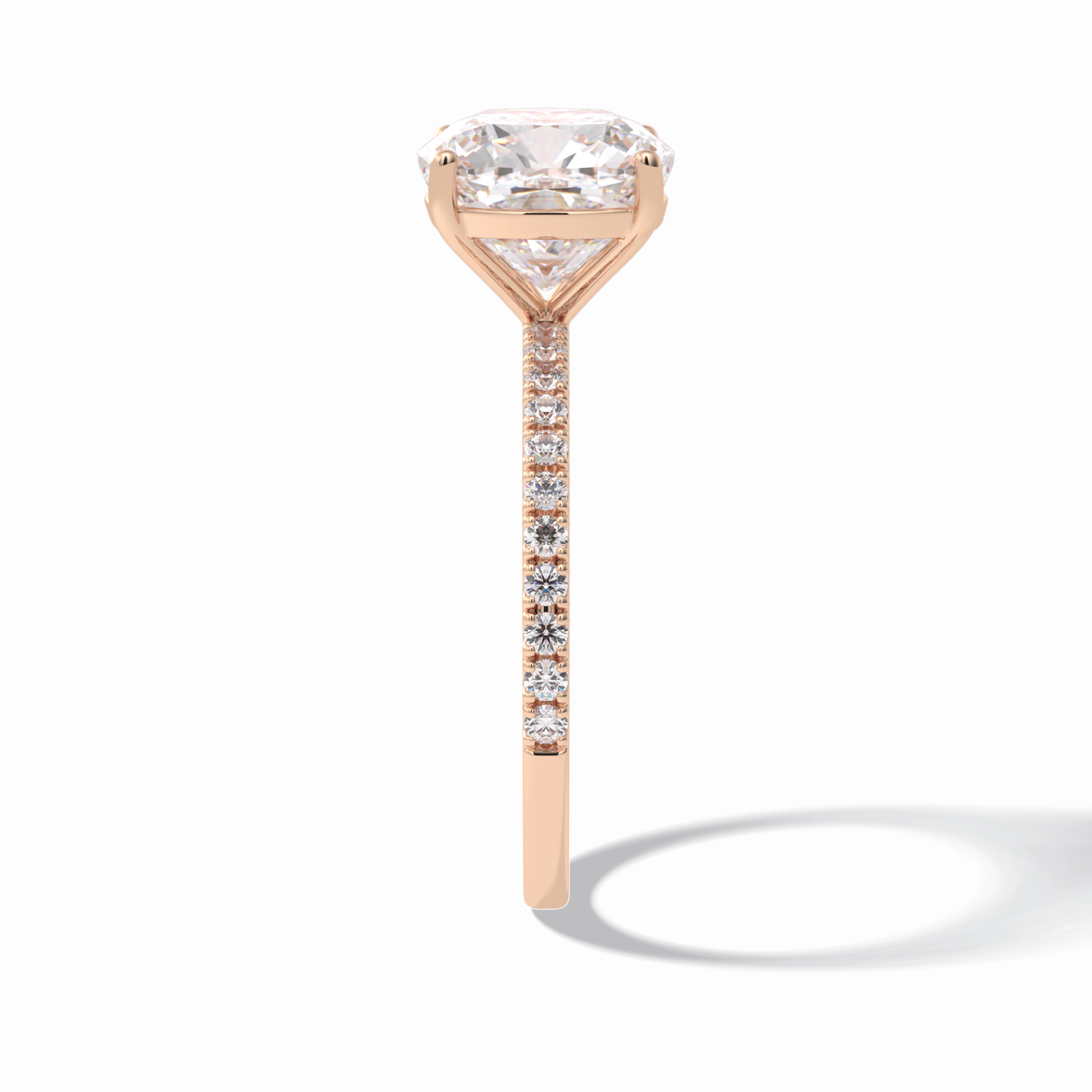 Cushion Pave Lab Grown Diamond Engagement Ring
