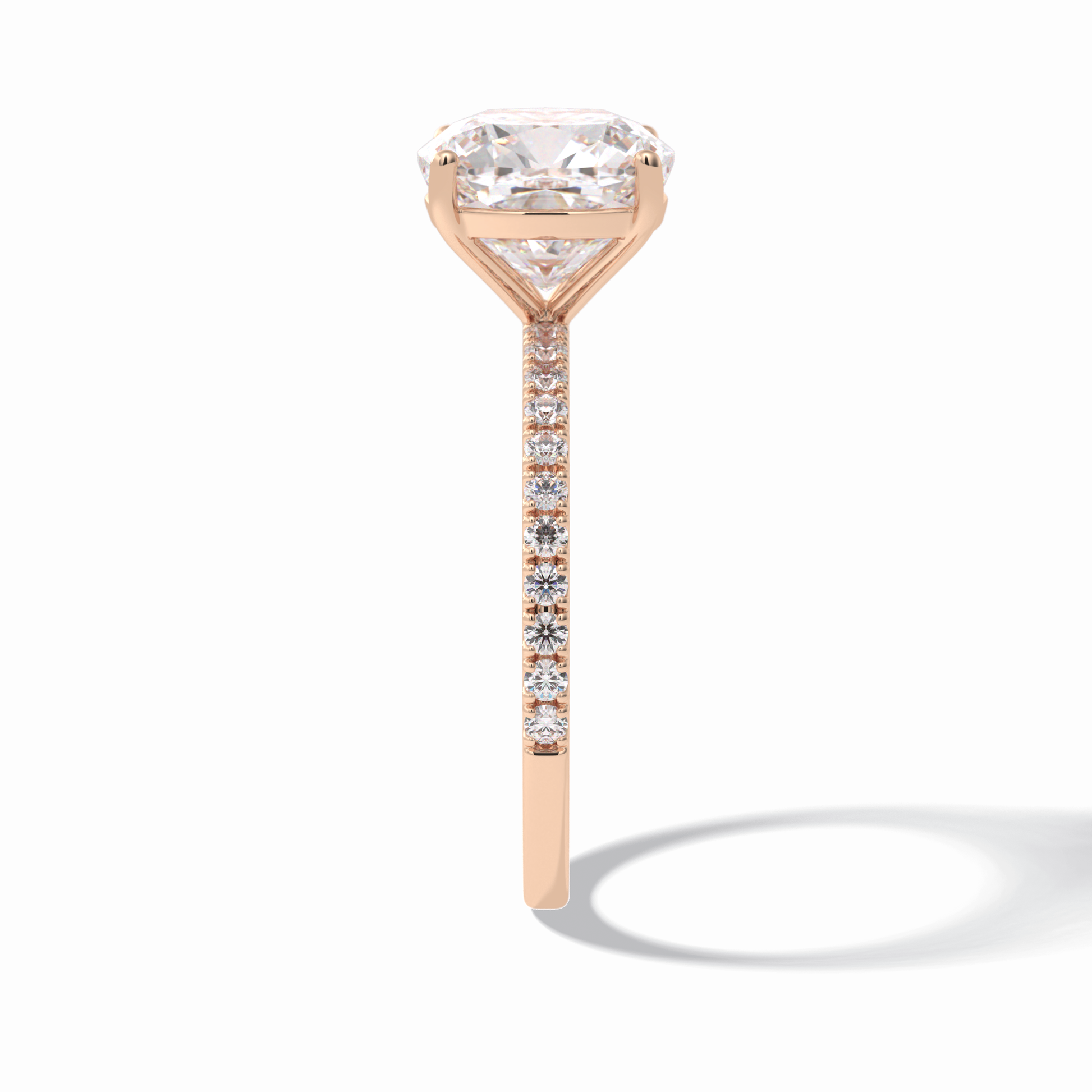 Cushion Pave Lab Grown Diamond Engagement Ring